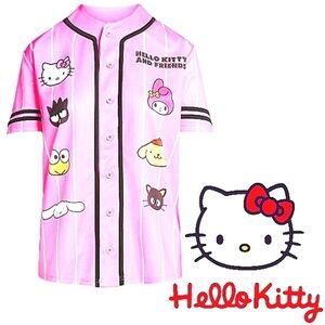 Hello Kitty Sanrio Womens Button Down Spring Top